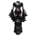 Roxane black floral-lace ruffled maxi dress (Final Sale-US Only)