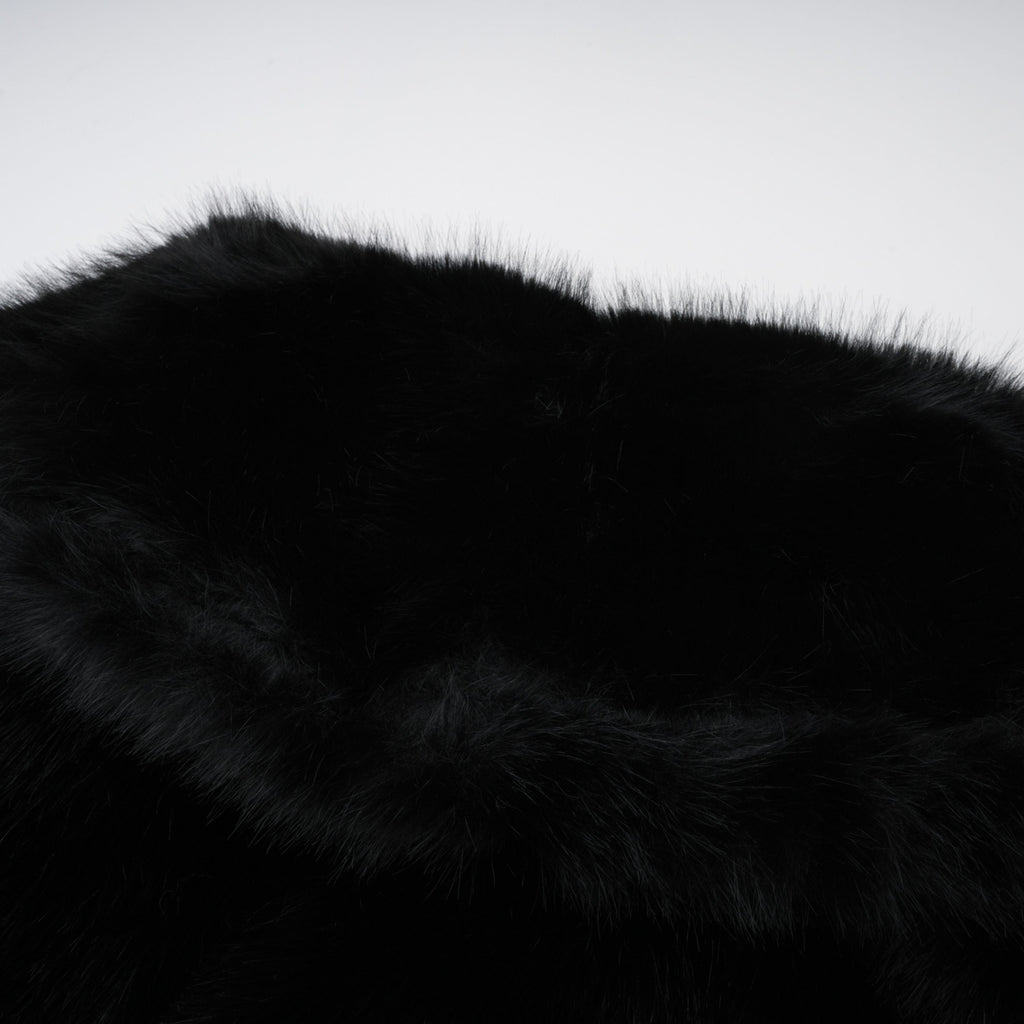 Alberta Black Faux-Fur Corset Panel Jacket