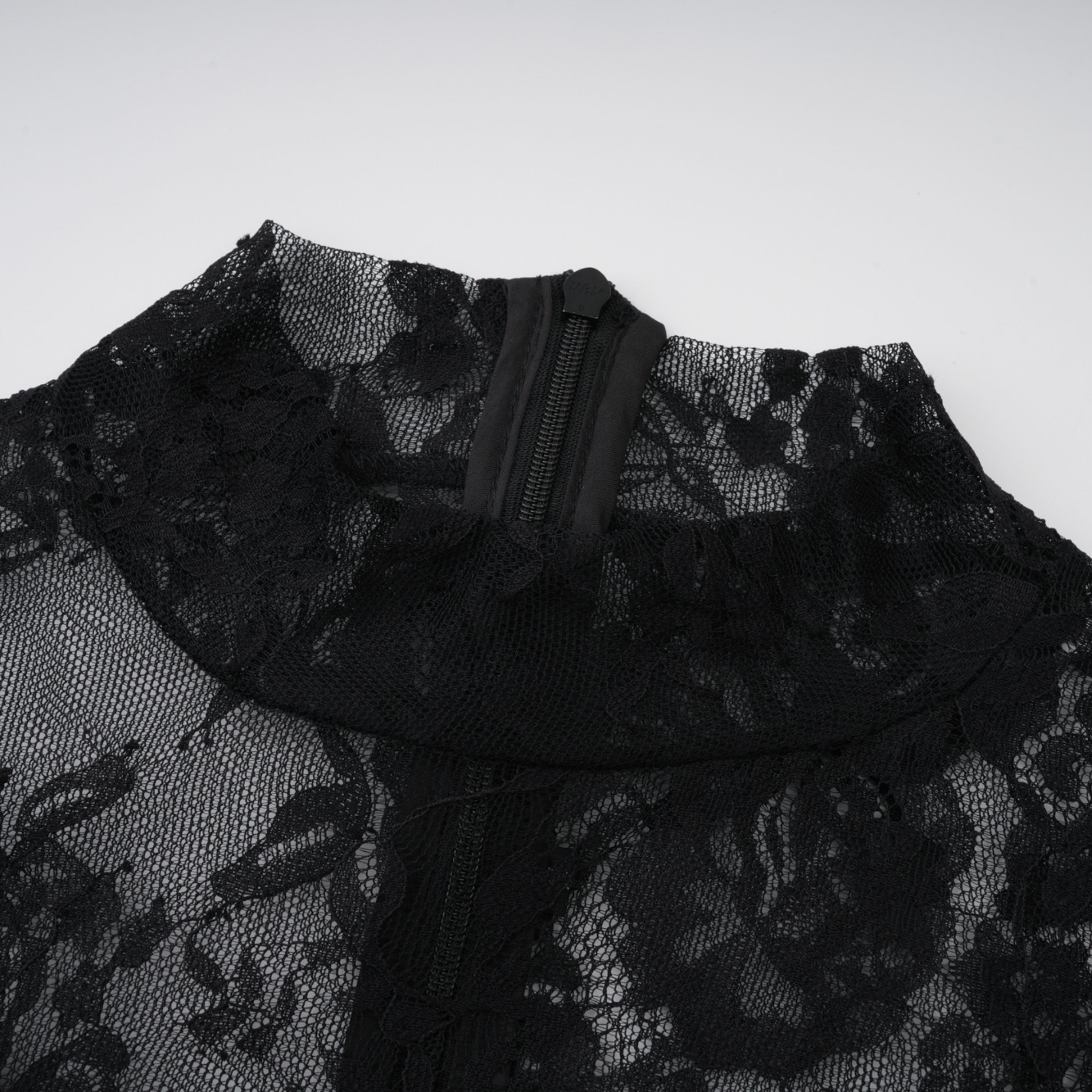 Roxane black floral-lace ruffled maxi dress (Final Sale-US Only)