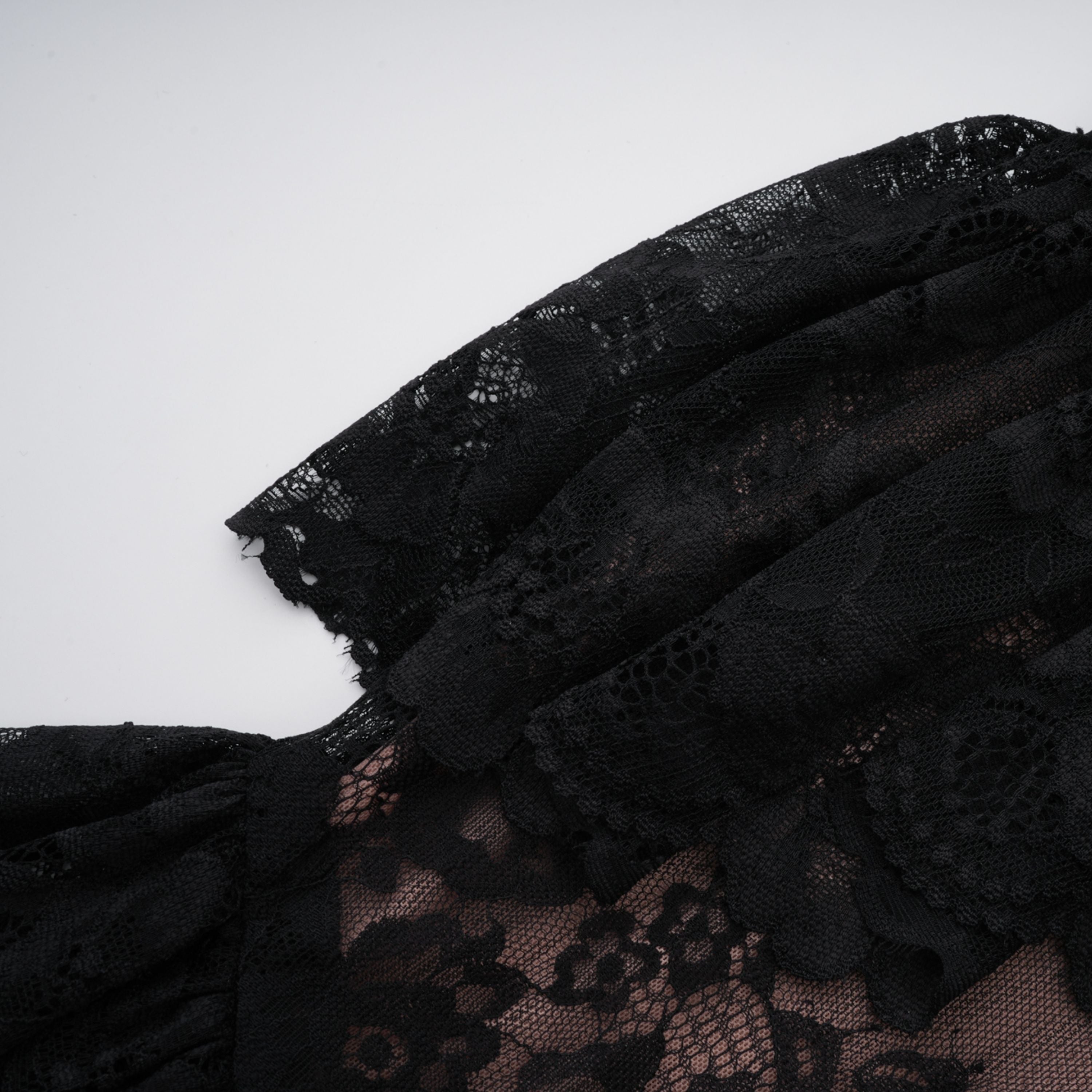 Roxane black floral-lace ruffled maxi dress (Final Sale-US Only)
