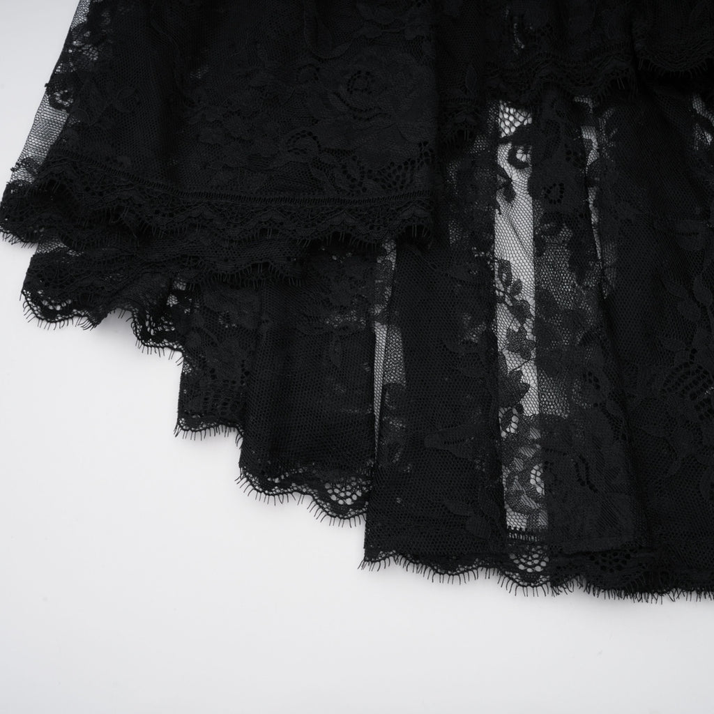 Roxane black floral-lace ruffled maxi dress (Final Sale-US Only)