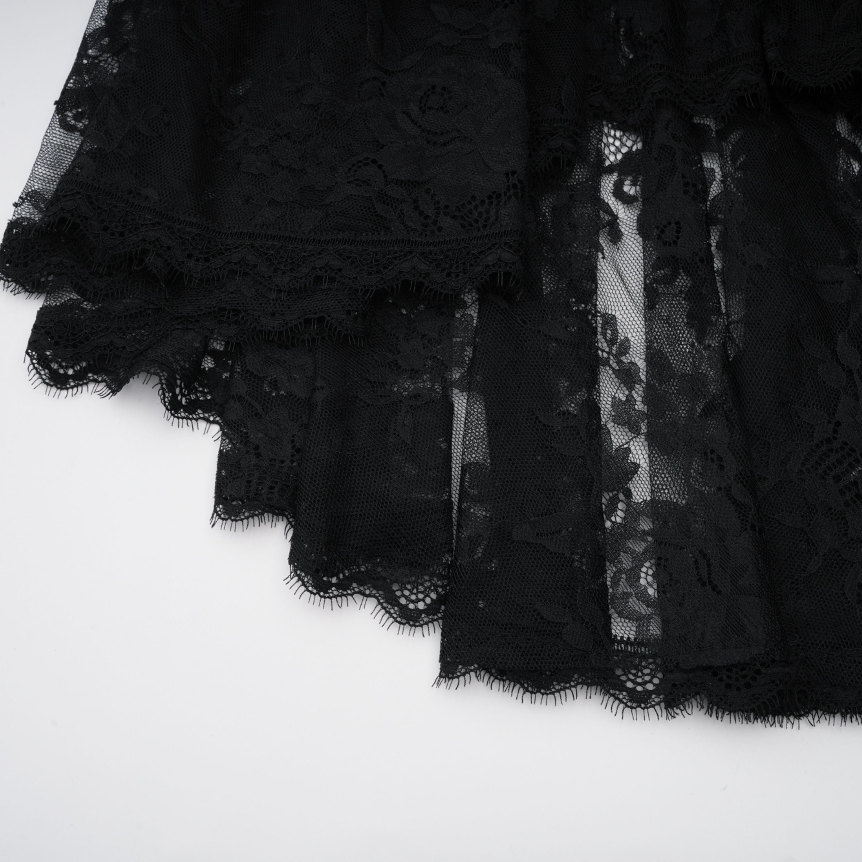 Roxane black floral-lace ruffled maxi dress (Final Sale-US Only)