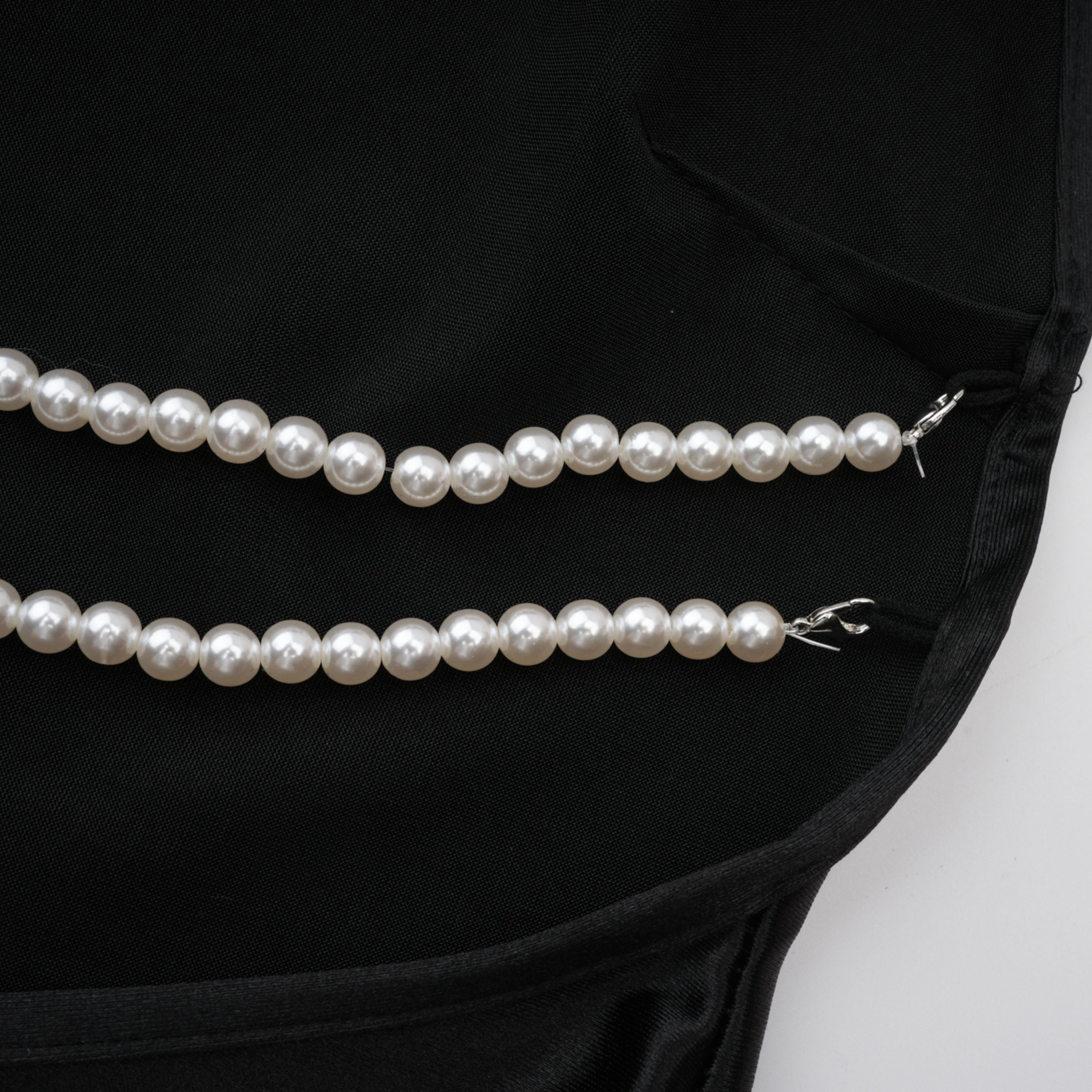 Ginevra black halterneck faux-pearl satin maxi dress (Final Sale-US Only)