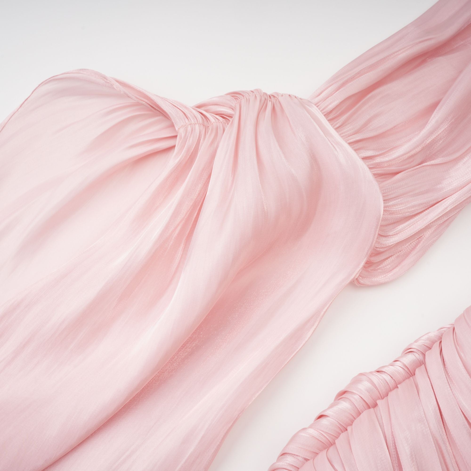 Sarolta Pink Glossy Ruched Maxi Dress (Final Sale-US Only)