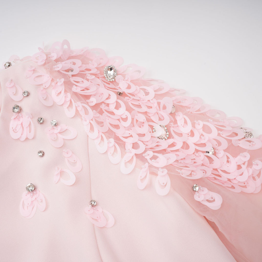 Gunnel Pink Flared Embellished Maxi Gown (Final Sale-US Only)