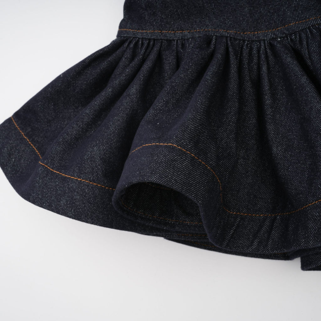 Florence Indigo Blue Ruffled Denim Mini Skirt (Final Sale-US Only)