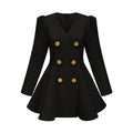 Élise pleated peplum-hem blazer dress in Black (Final Sale-US Only)