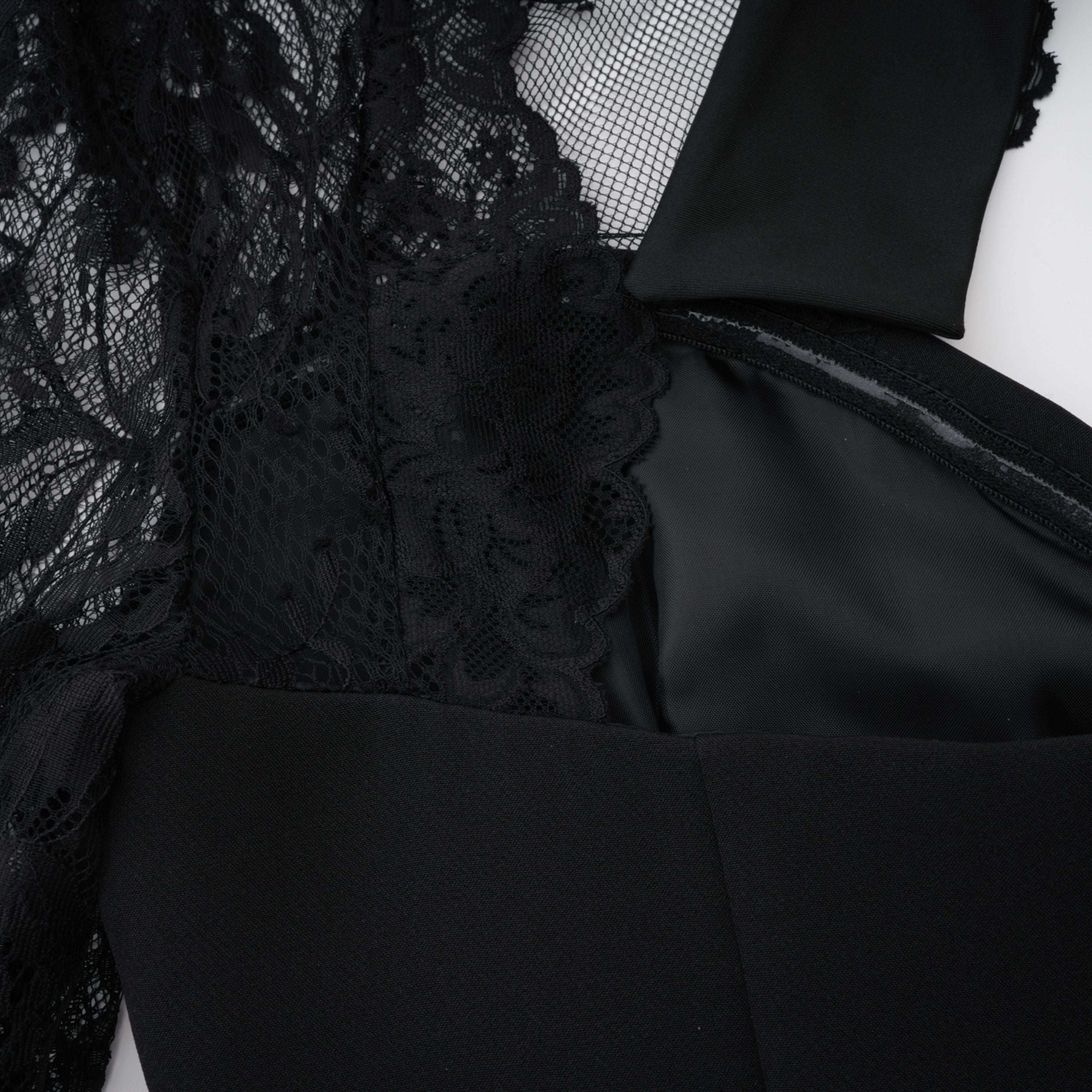 Quitterie Black Lace Panel Maxi Dress