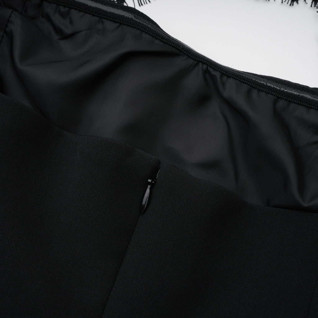 Bokamoso Black Lace Panel Maxi Gown