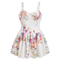 Juliette White Self-Tie Floral Print Mini Dress