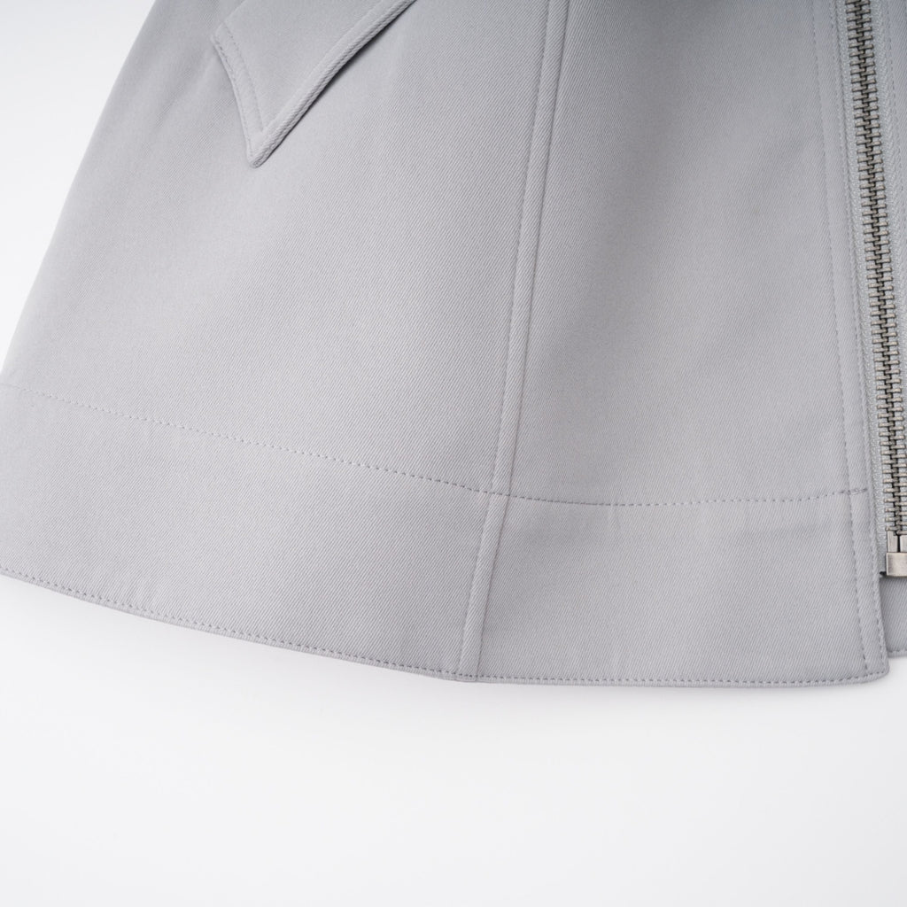 Jersey gris de cuero Vilma, chaqueta de caza Bridal con cuello ajustable y detalles en cuero para mujer.