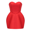 Laure Red Heart Off-shoulder Mini Dress (Final Sale-US Only)