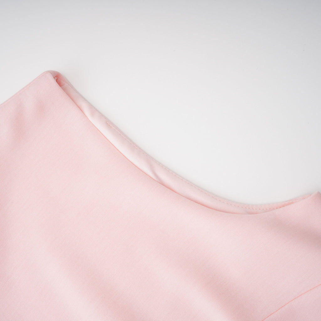 Piroska Pink Sleeveless Pearl Trim Mini Dress