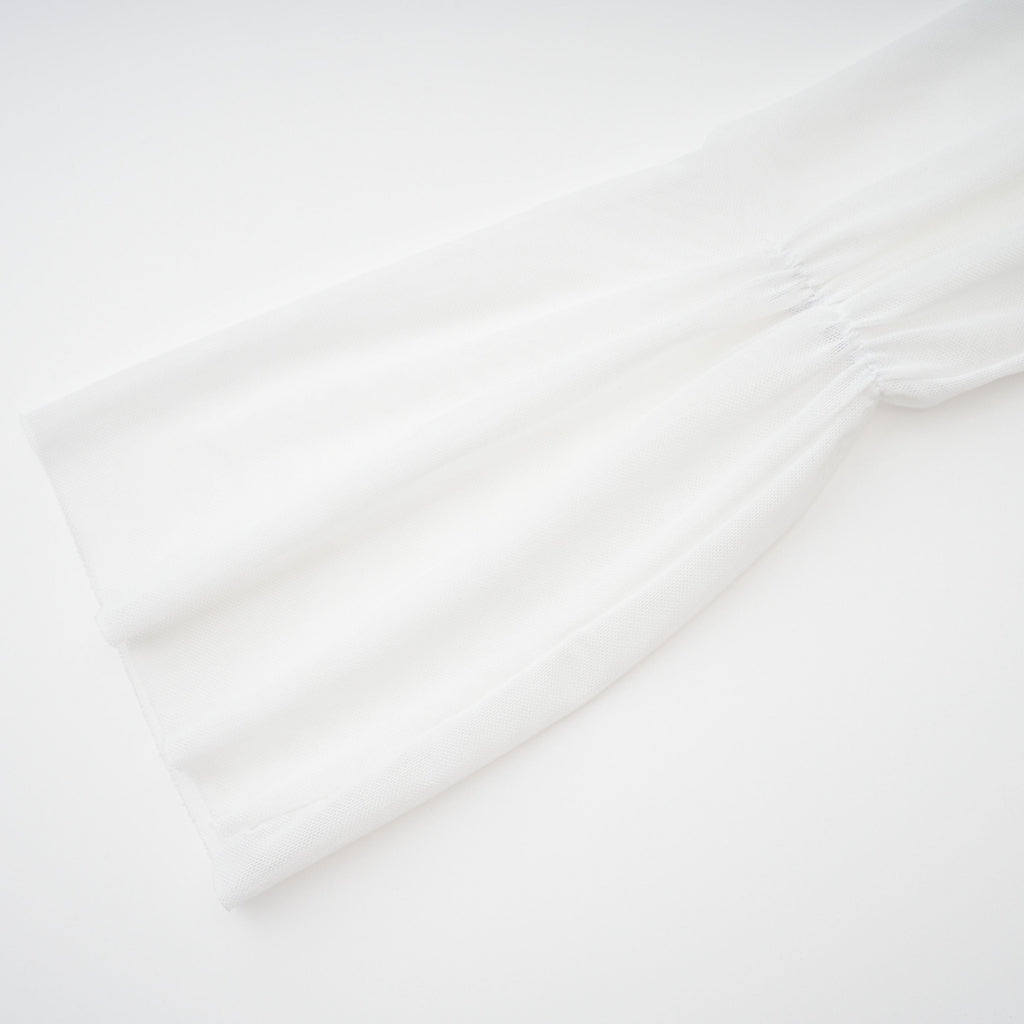Giuseppina White High Neck Cut-Out Top & Skirt Set