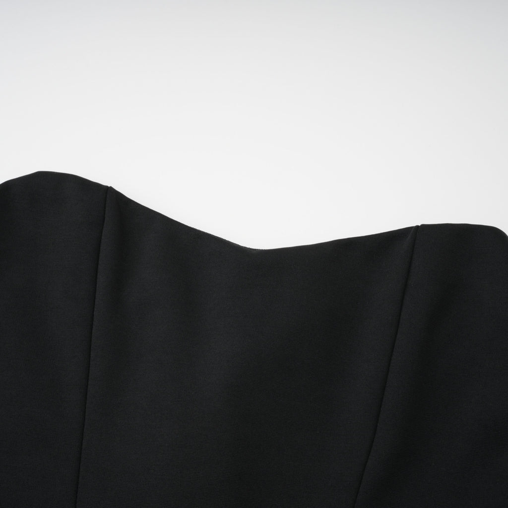 Berit Black Scarf Off Shoulder Ruched Maxi Dress