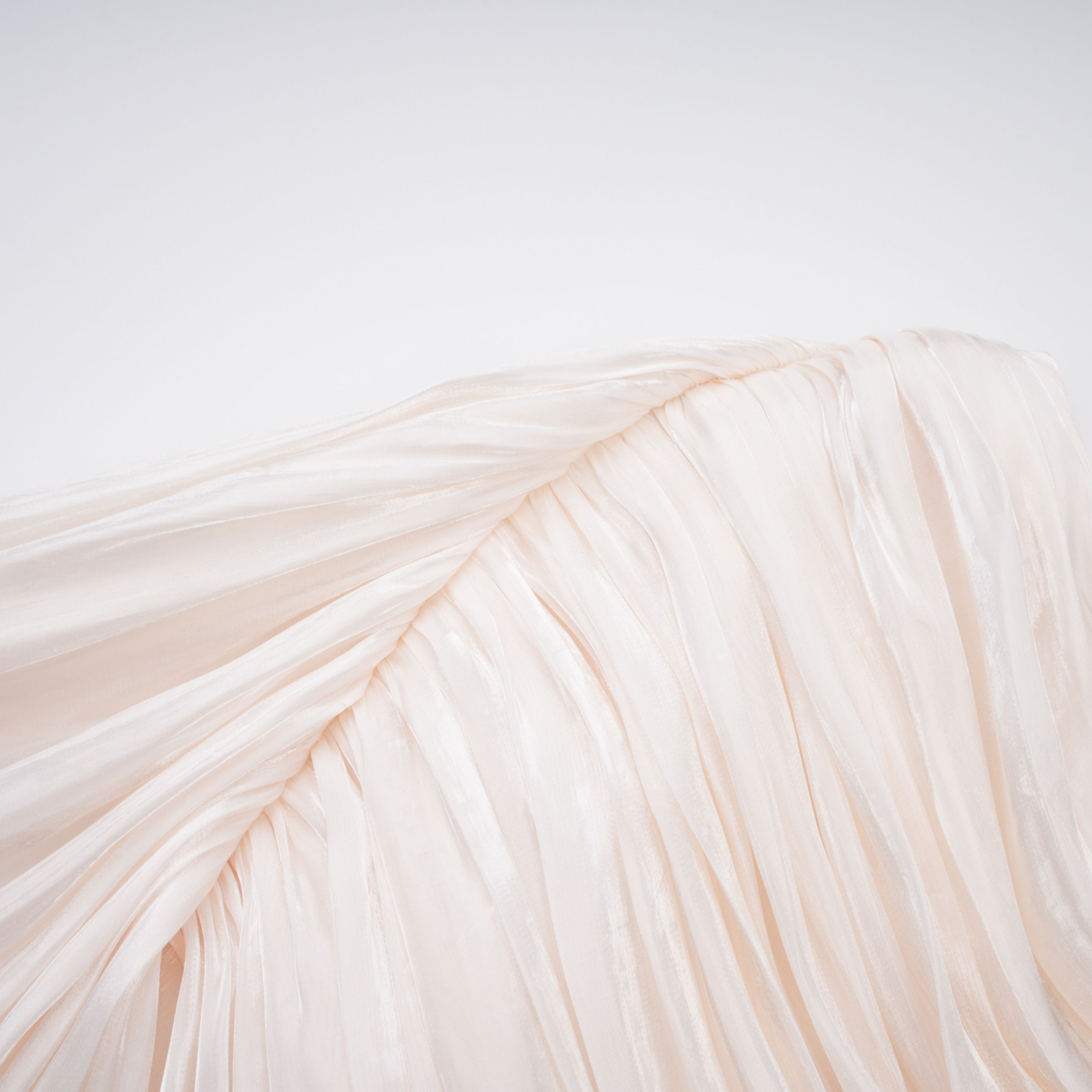 Hege Cream Glossy Ruched Cape Maxi Dress (Final Sale-US Only)
