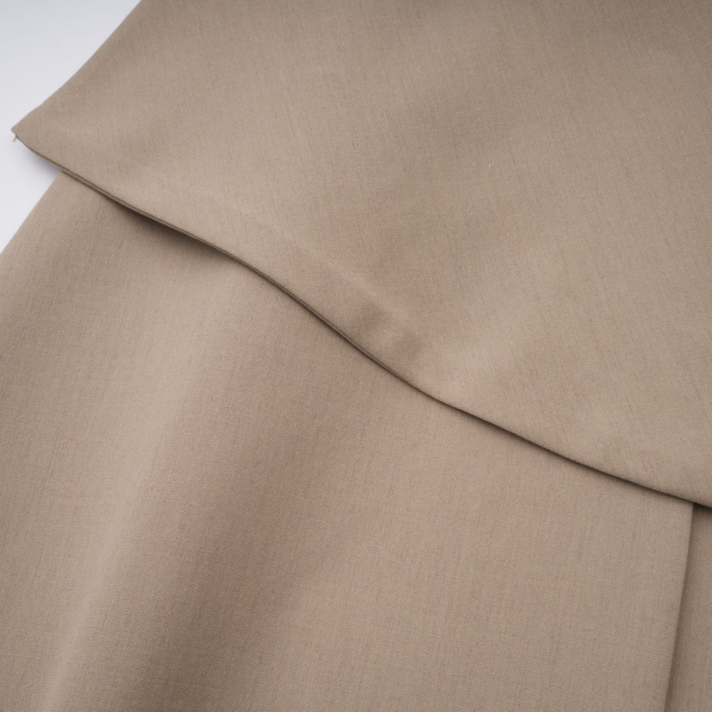 Filomena Beige Draped Asymmetrical Mini Skirt
