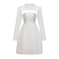 Dulcie White Floral Jacquard Shawl & Dress Set (Final Sale)