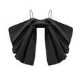 Solène bowknot scoop-back top in Black