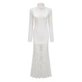 Airelle White Satin Panel Lace Maxi Dress (Final Sale-US Only)