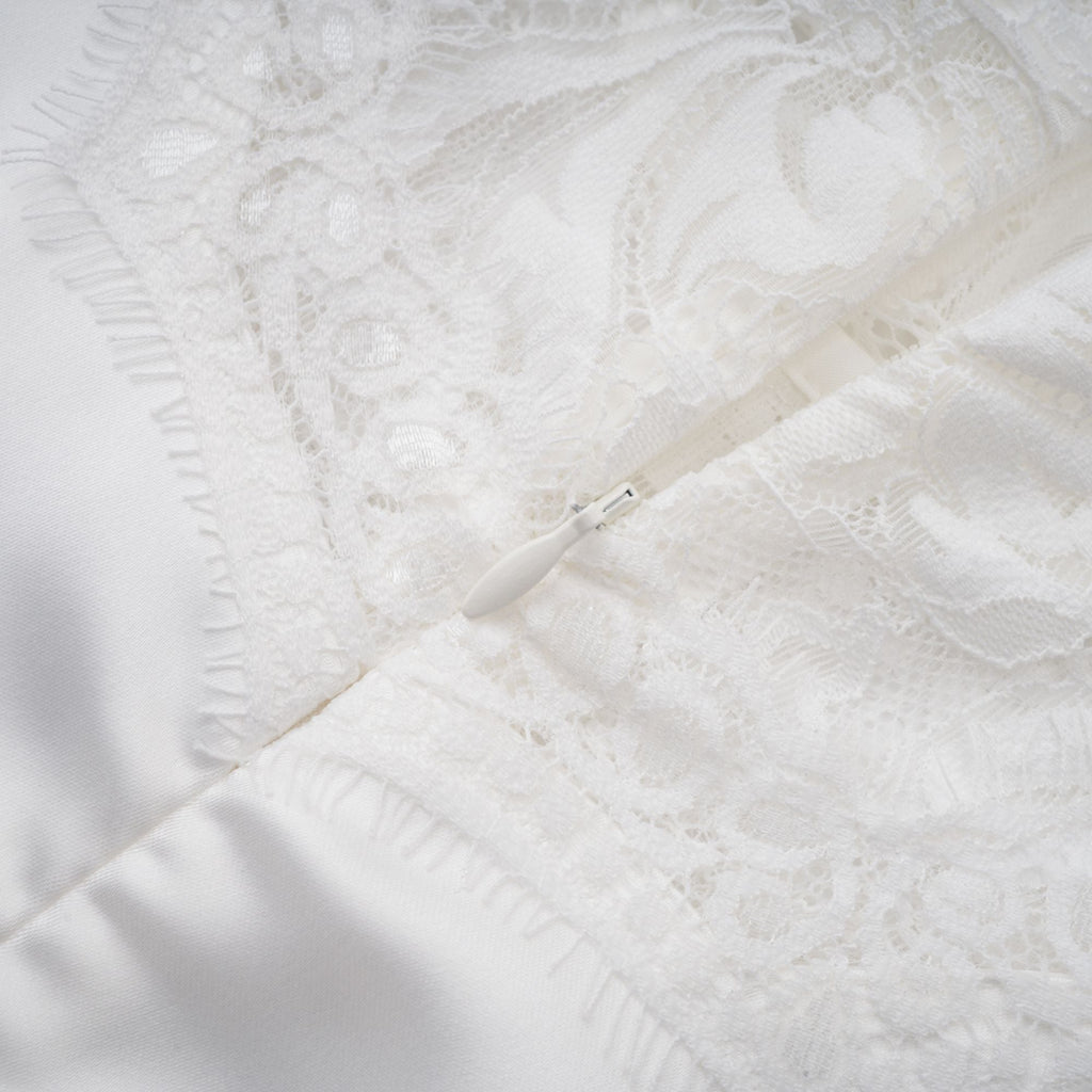 Airelle White Satin Panel Lace Maxi Dress (Final Sale-US Only)
