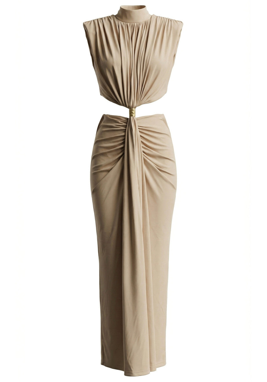 ATISSE MIRI — Maxi Dress (Champagne Beige)