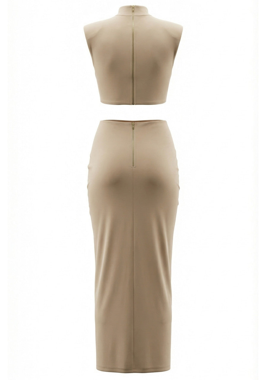 ATISSE MIRI — Maxi Dress (Champagne Beige)