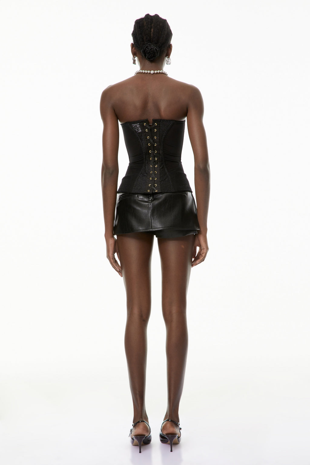 Ella Black Floral Lace Corset Top