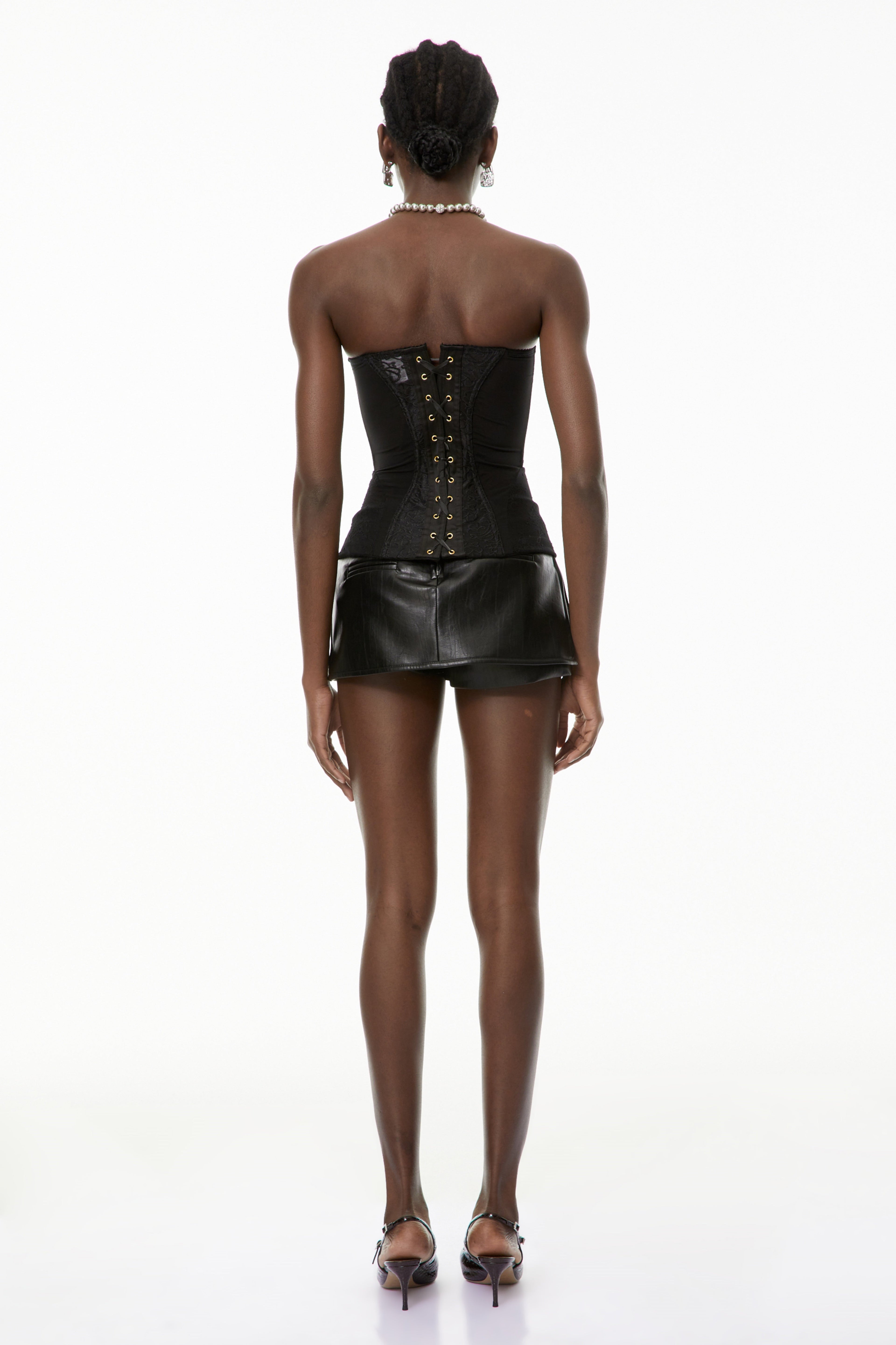 Ella Black Floral Lace Corset Top