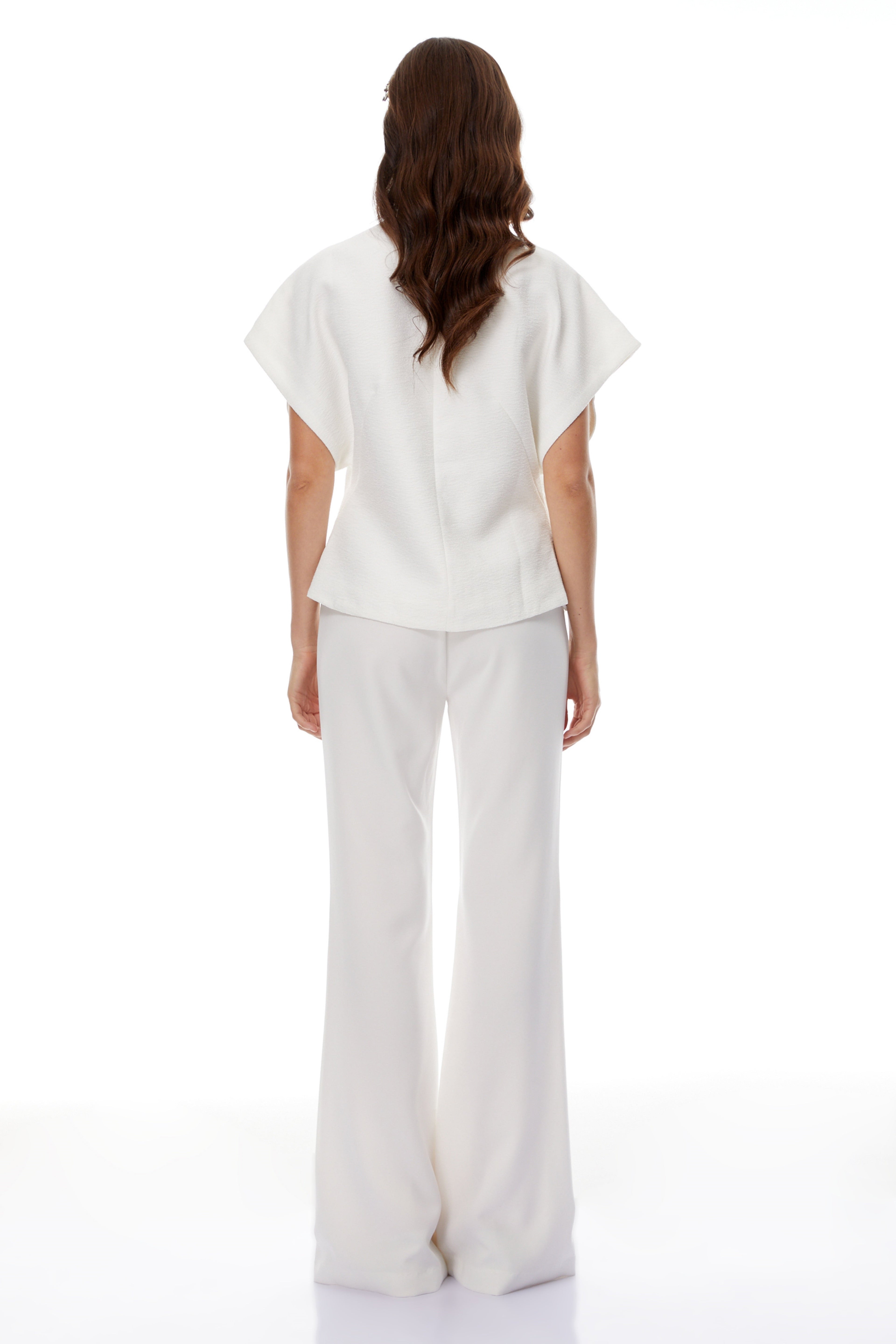 Ida White Crystal Embellished Asymmetrical Waistcoat