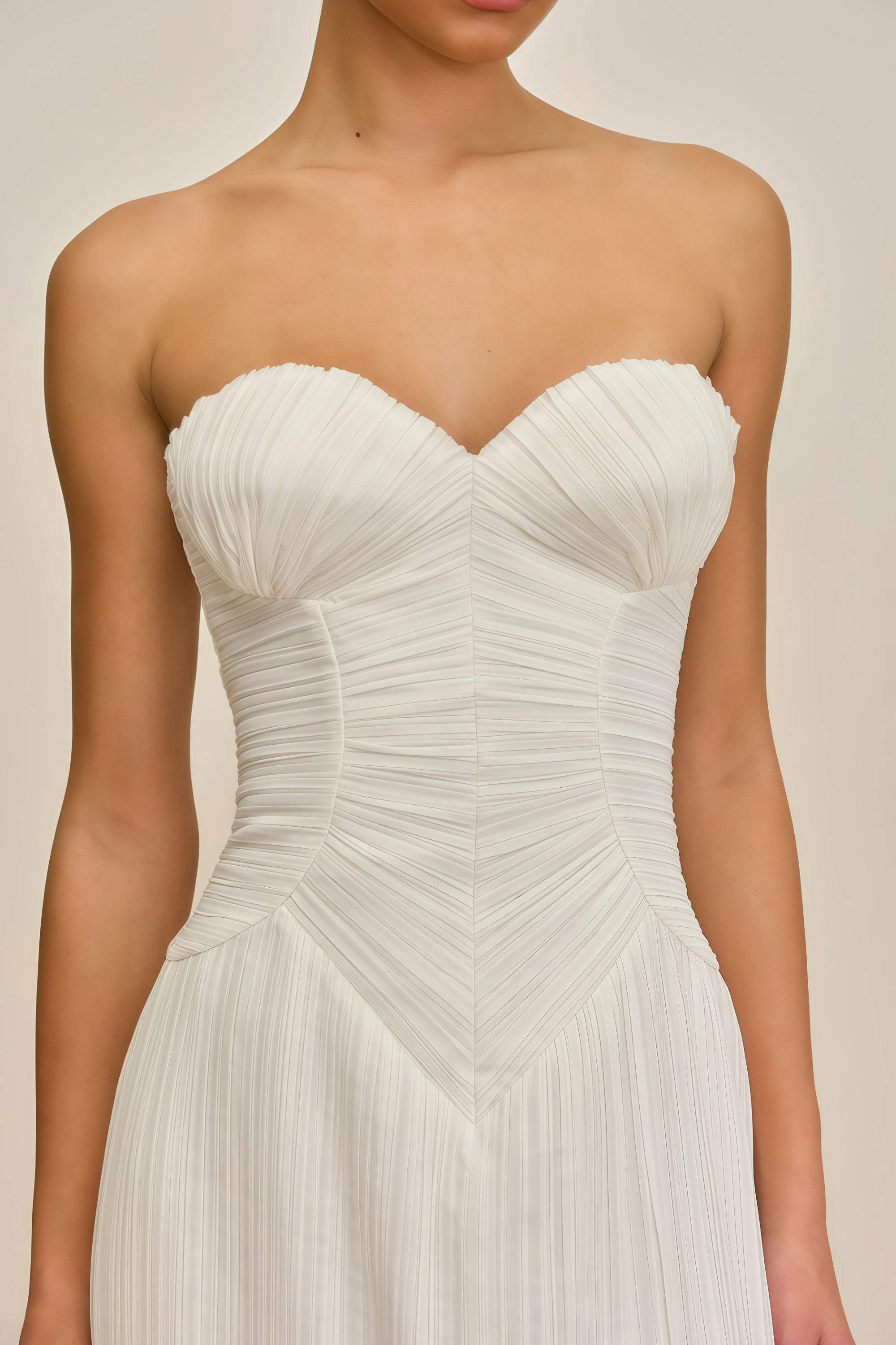 Ilinca White Off-Shoulder Ruched Maxi Dress