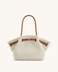 Hana Medium Tote Bag – Brown Canvas - Angela Puerto