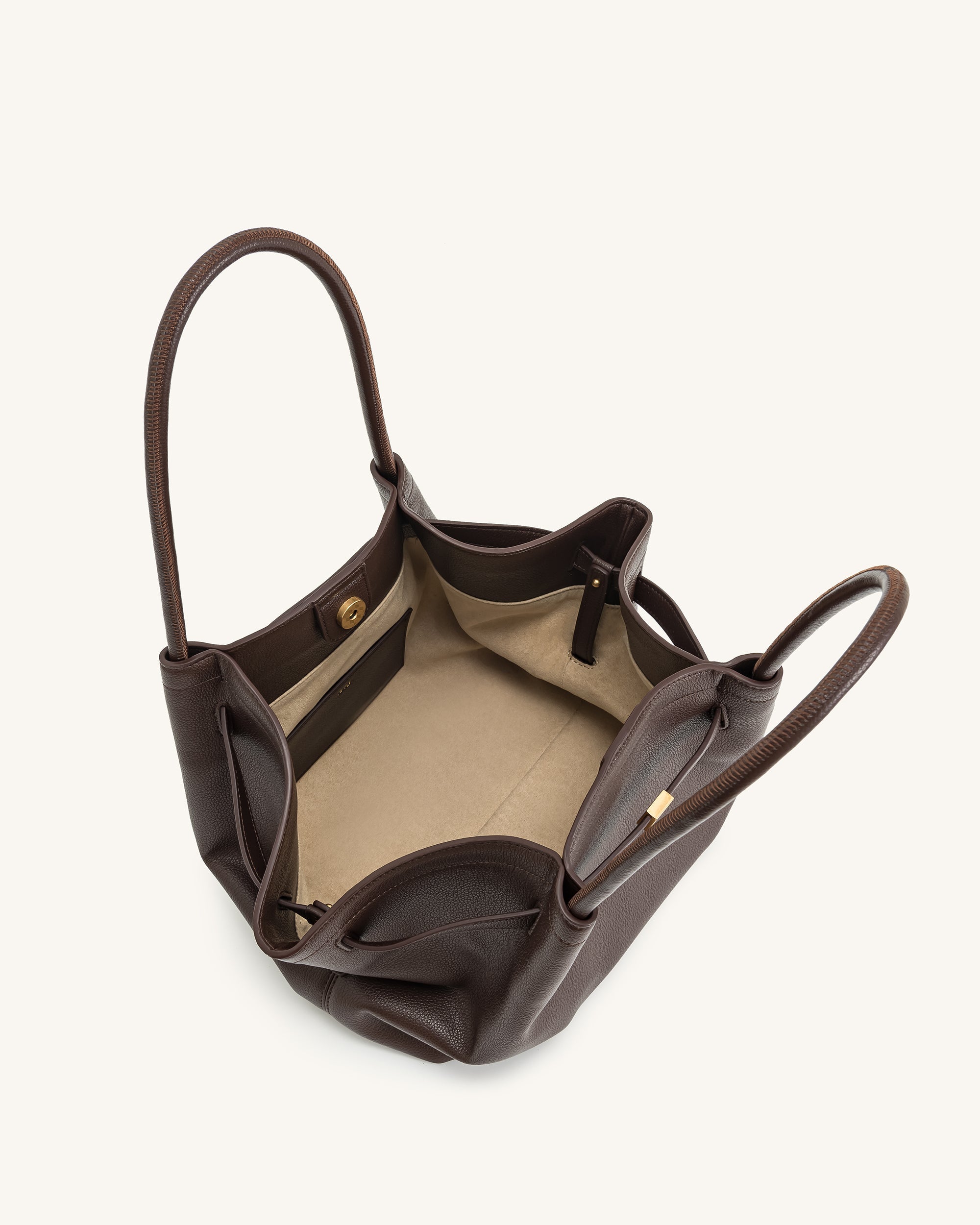 Hana Medium Synthetic Suede Tote Bag – Off-White - Angela Puerto