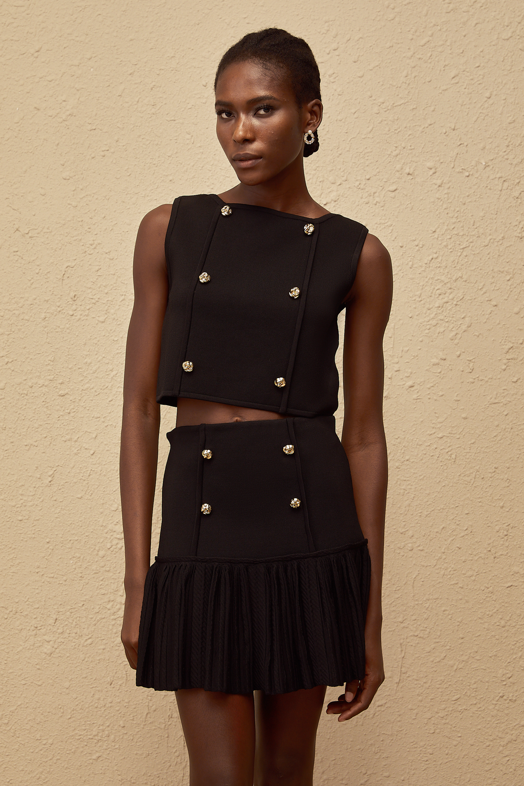 Georgia Black Knit Top & Skirt Set (Final Sale-US Only)