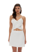 Natalia White Cross Design Top & Skirt Set