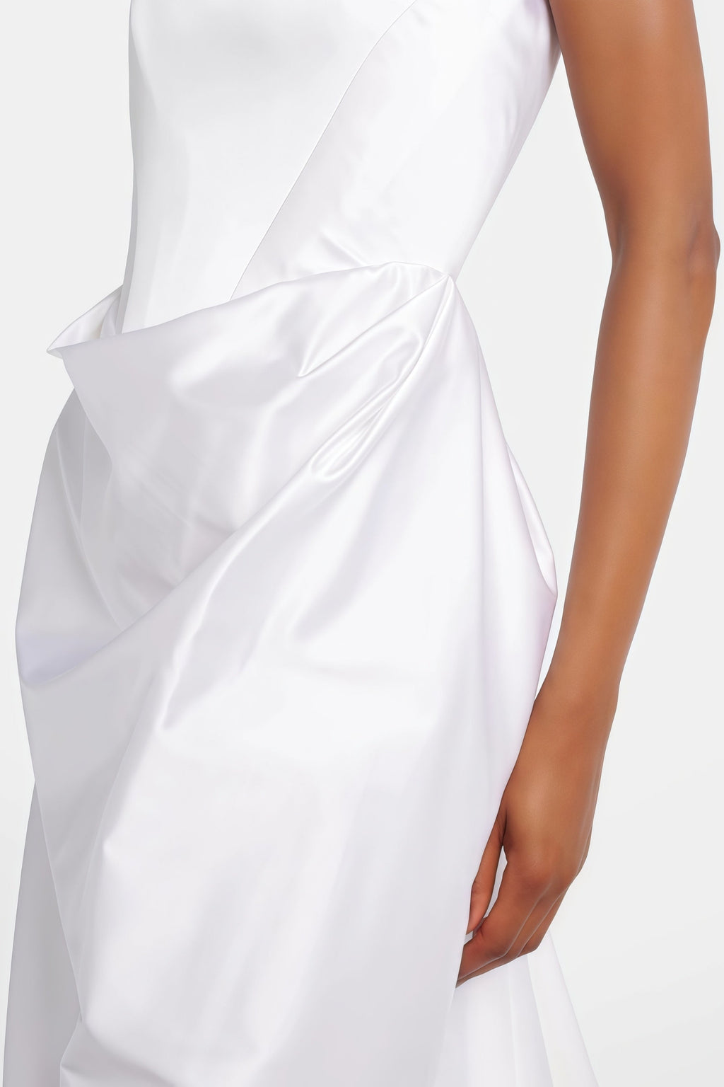 Fiona White Satin Square Neck Maxi Dress (Final Sale-US Only)
