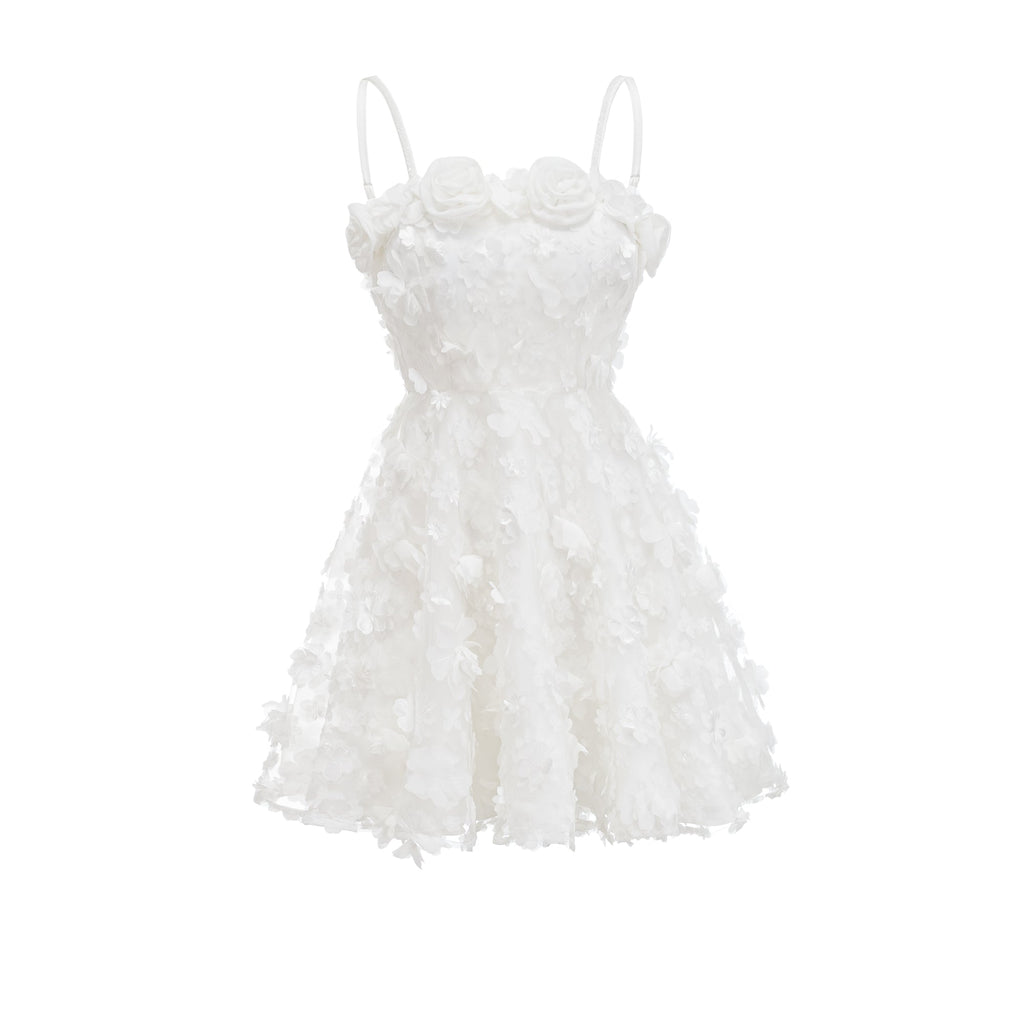 Apolline white faux-flower mini dress (Final Sale-US Only)