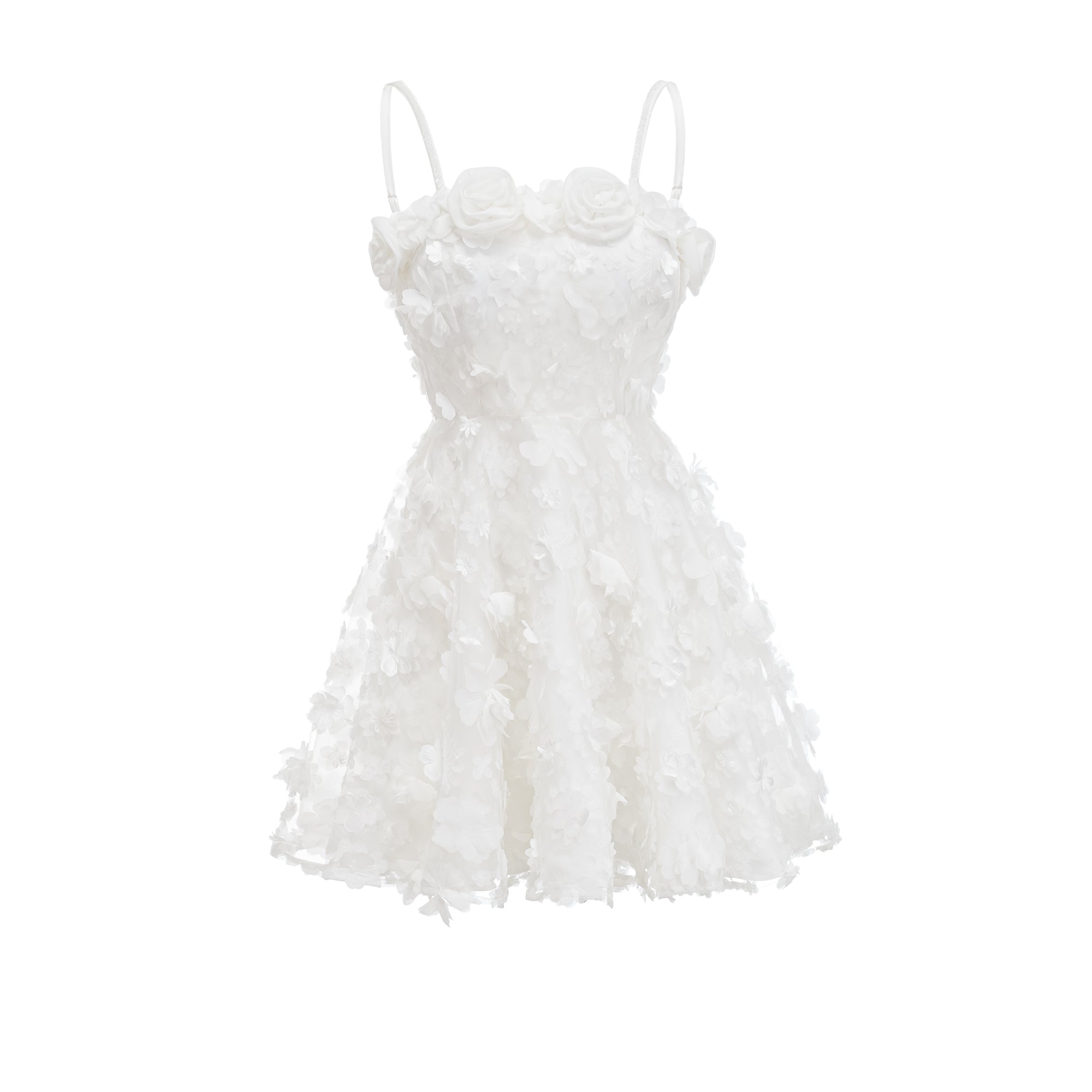Apolline white faux-flower mini dress (Final Sale-US Only)