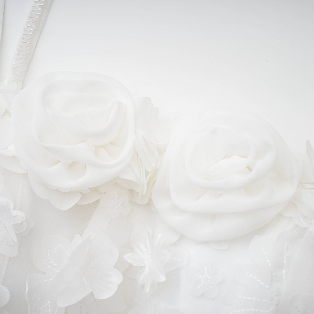 Apolline white faux-flower mini dress (Final Sale-US Only)