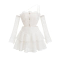 Cyrielle corded lace tiered mini dress