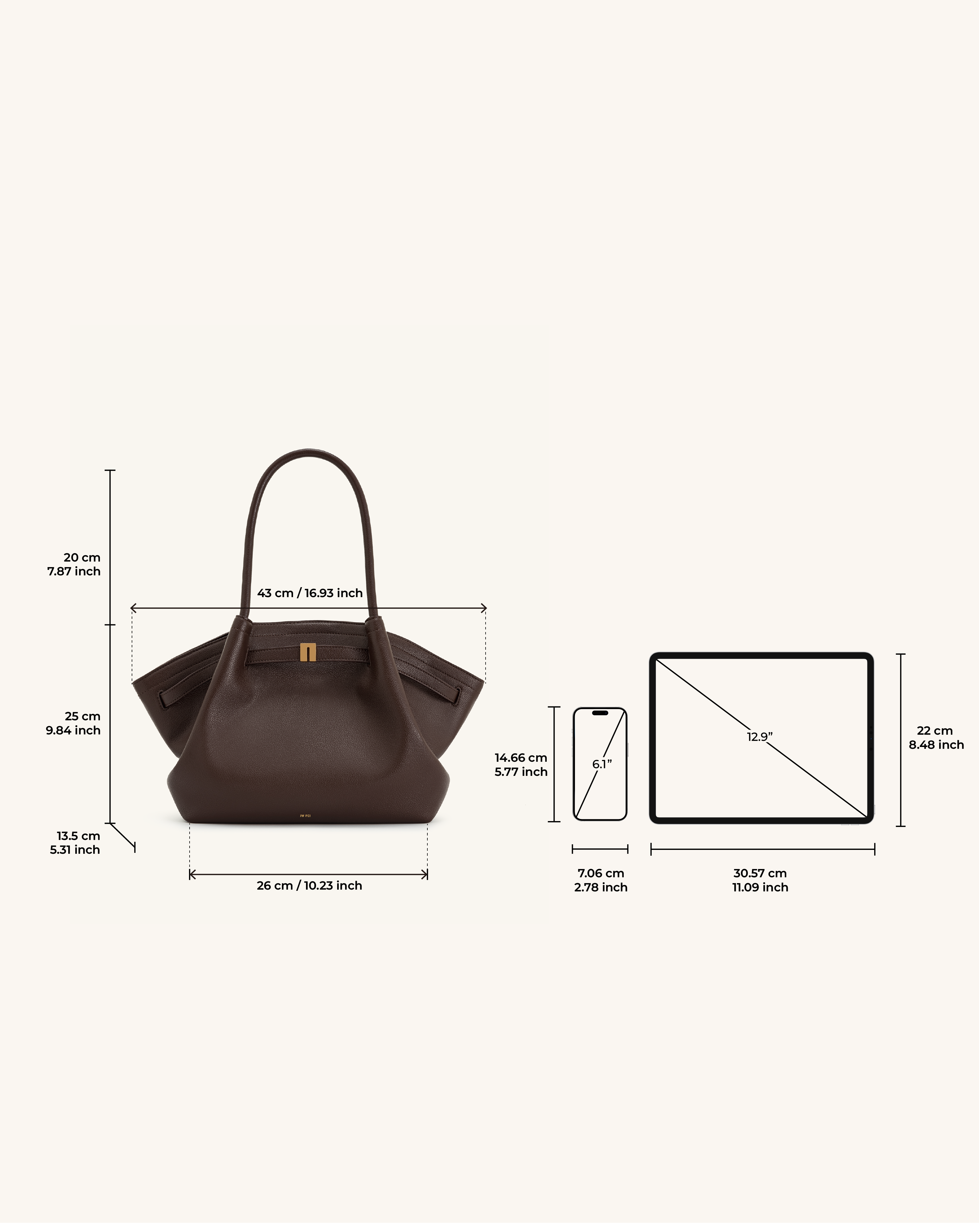 Bolso Hana Medium – Taupe - Angela Puerto