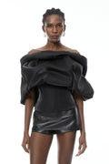 Ondina Black Off Shoulder Bubble Top