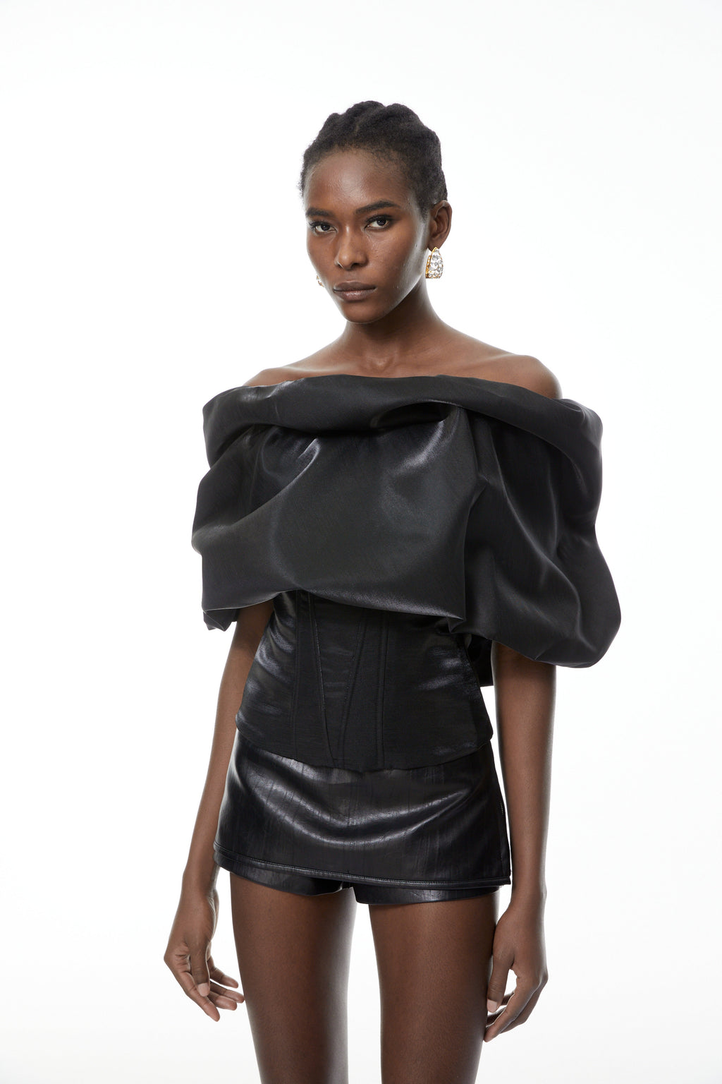 Ondina Black Off Shoulder Bubble Top