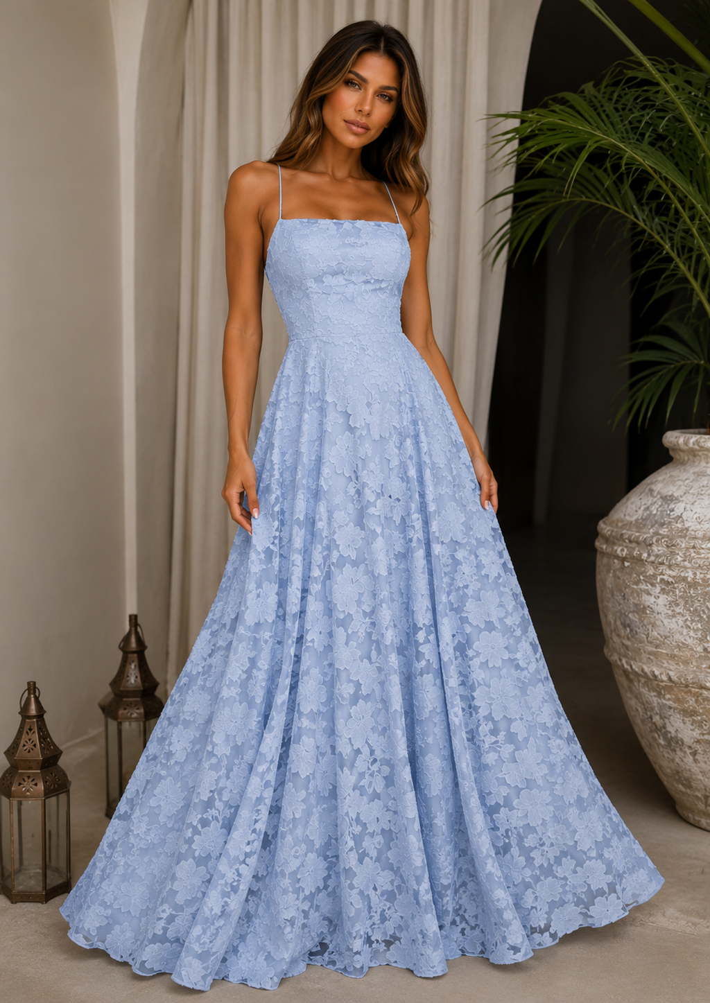 ATISSE AZURA — Jacquard Lace Maxi Dress