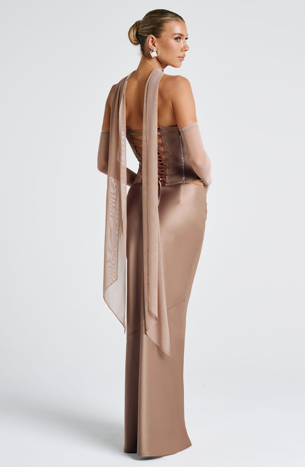 ATISSE BERNADETTE ICON — Satin Maxi Skirt (Hazel)