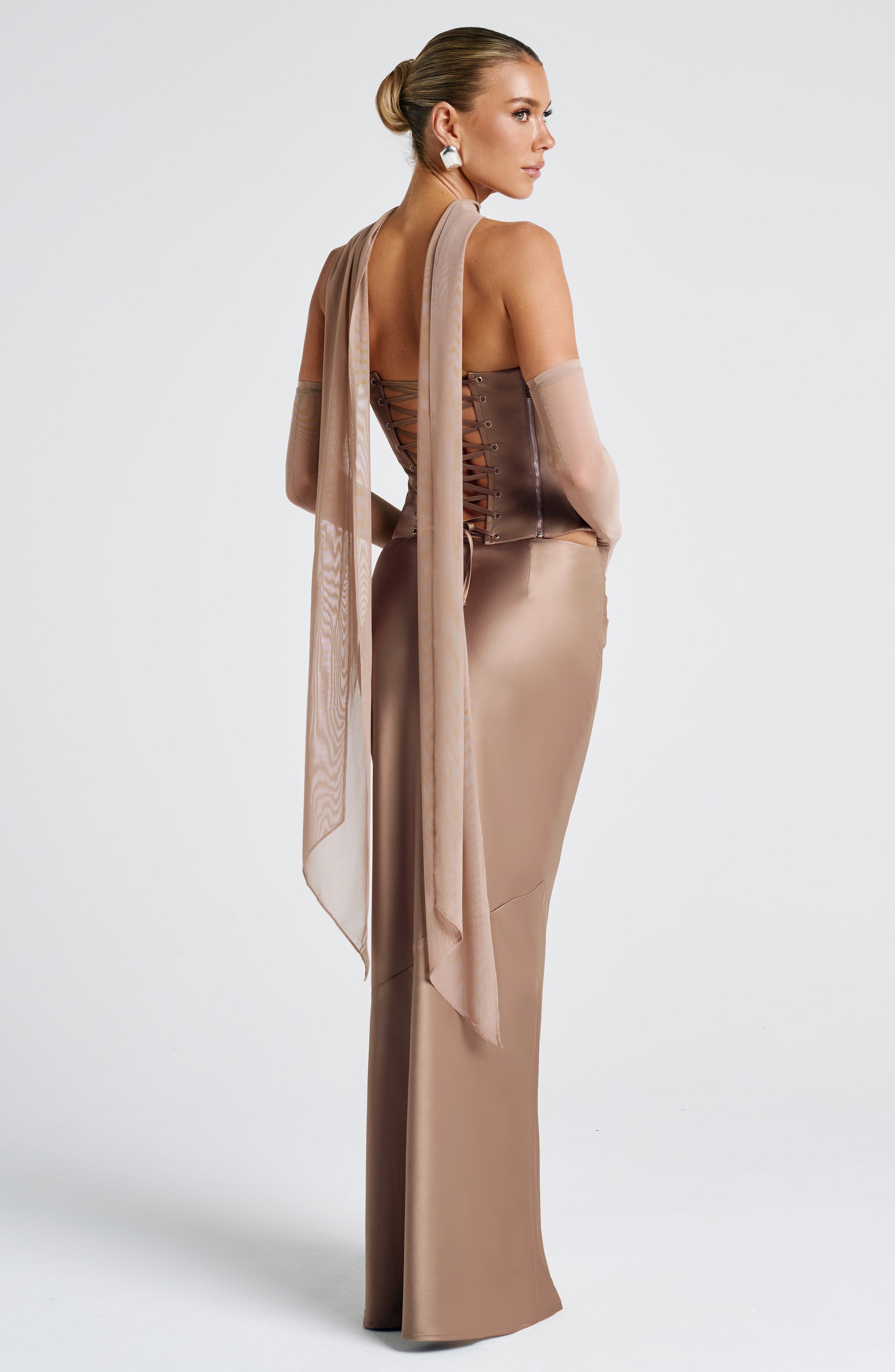 ATISSE BERNADETTE ICON — Satin Maxi Skirt (Hazel)