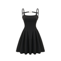 Vestido mini plisado negro de la marca Final Sale, con diseño elegante y detalles en la tela.