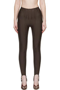Cordelia Brown Decorative Stitching Leggings