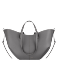 Bolso de mano Polène Cyme con textura de piedra piel granulada, vista frontal del packshot.