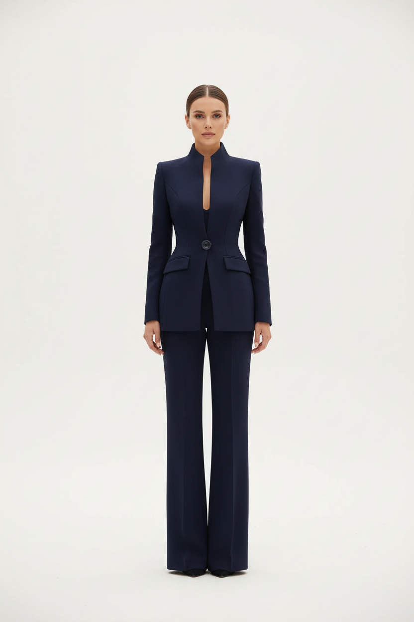 GIA | Conjunto de blazer entallado y pantalón palazzo - Angela Puerto